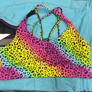 ZYIA Pink and Yellow Bra with Strappy Details